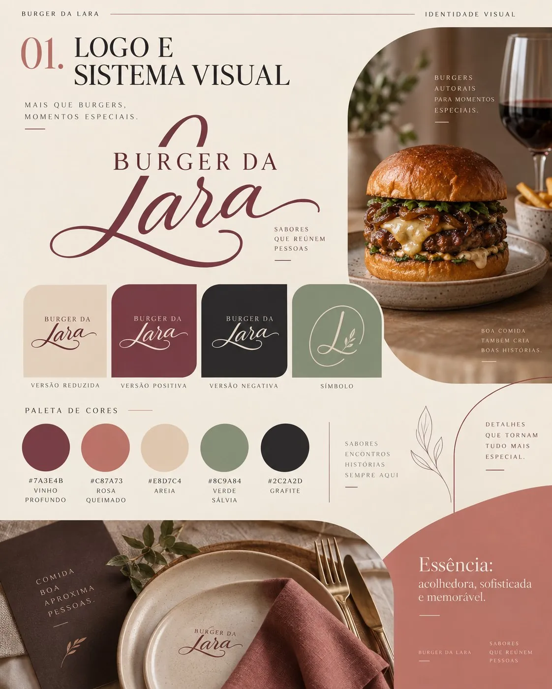 Logo e sistema visual Burger da Lara