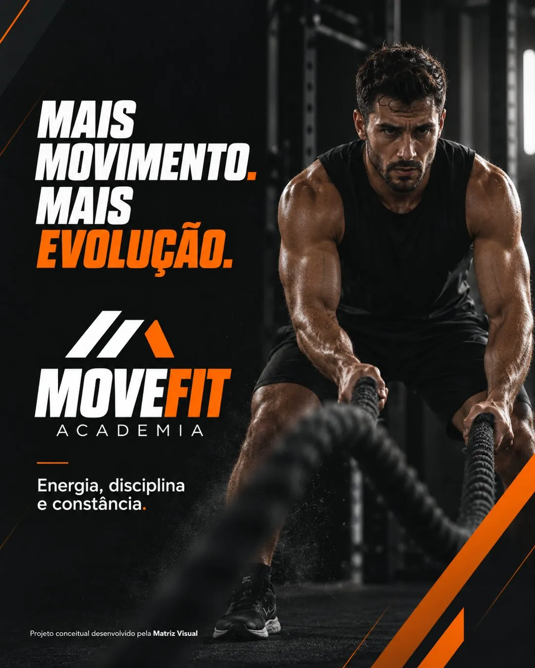 Peça de comunicação MoveFit: mais movimento, mais evolução
